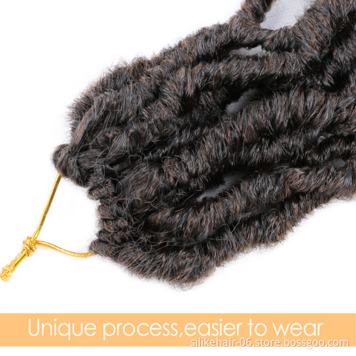 24inch Synthetic Goddess Locs Hair Extensions Faux Locs Crochet Wavy Hair Goddess Faux Locs Crochet Hair with Curly Ends braids